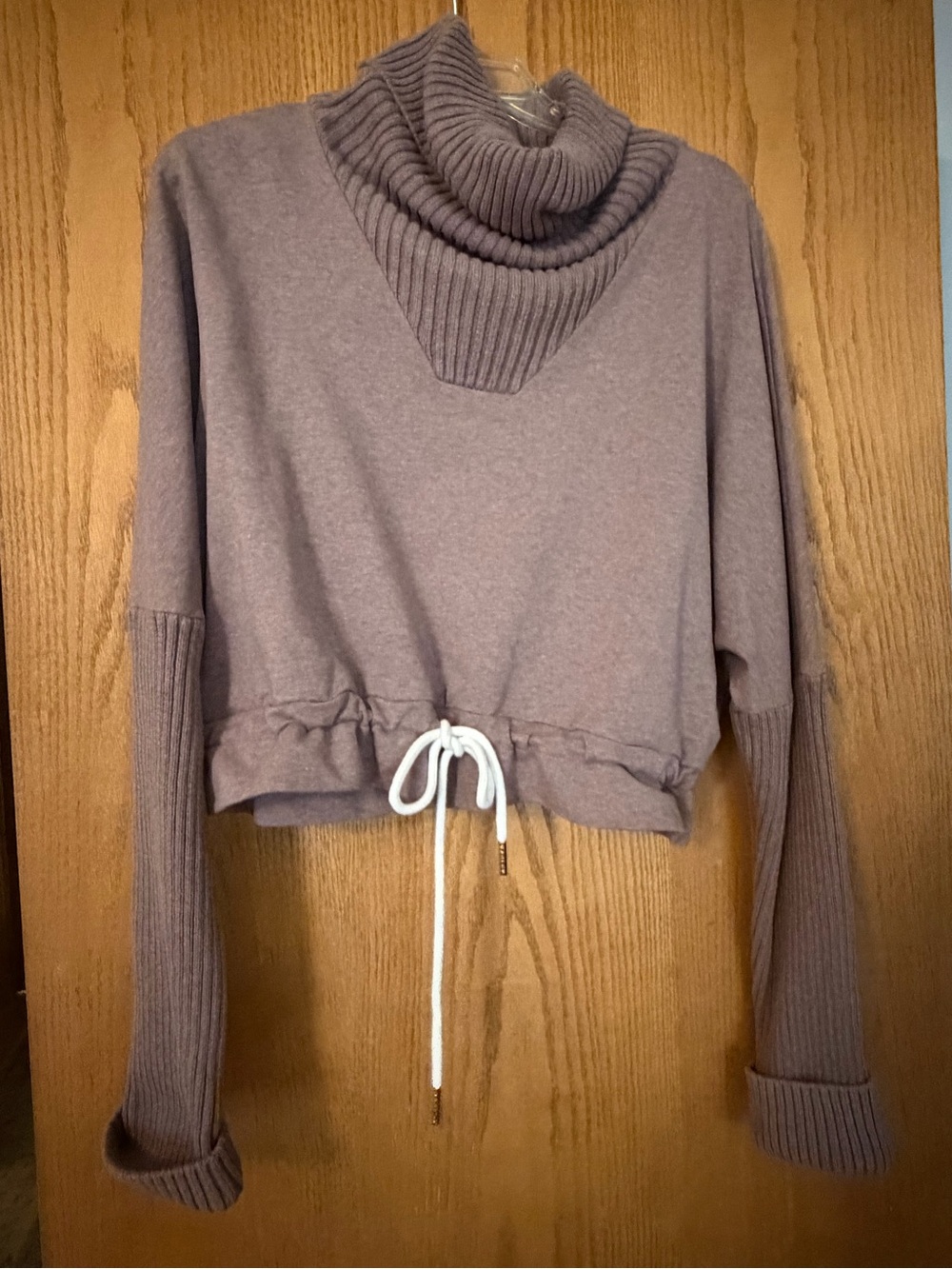 Varley Women's Ribbed Turtleneck Drawstring Sweater - purple Merle M